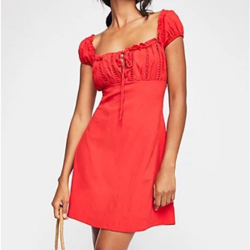Free People Your Type Red Mini Dress